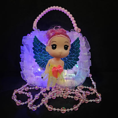 Cute Purse multi colour lighting sling bag for Girls Kids, Rainbow Glitter Sequin Crossbody Bag for Toddlers