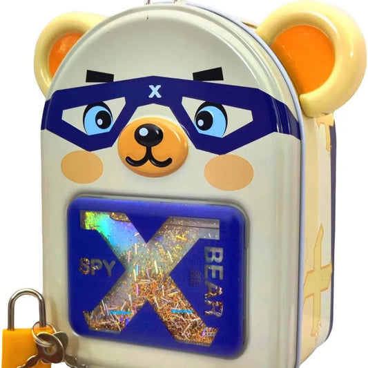 Piggy Bank, Money Bank, Coin Bank, Money Saving Tin Coin Bank with Lock and Key – Mouse Shaped Piggy Bank with Glitter Flow, Coin Box, Birthday Return Gift for Kids, Boys and Girls