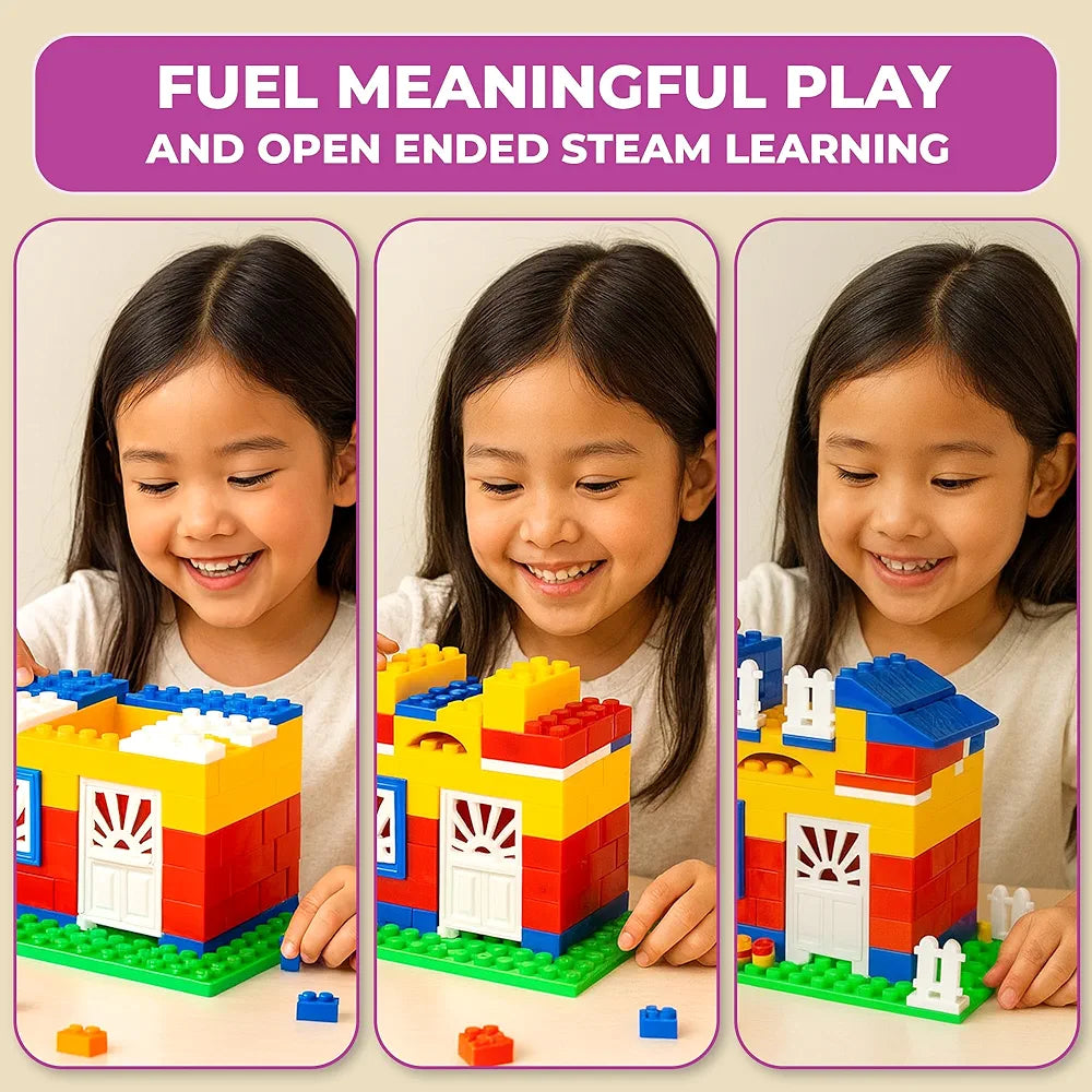 Expert Master Building Blocks for Kids, 200 Interlocking Pieces. let Your Kid Make Everything he/she Dreams of. Improves Logical Thinking and Cognitive Skills of Kids