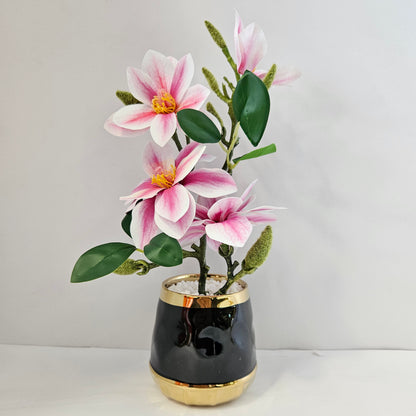 Artificial Magnolia Floweral plant for Home & Office Desktop Decoration