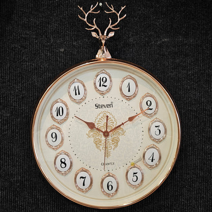 Reindeer Attractive Designer Wall Clock, Wall Decor for Home Office and Gifts