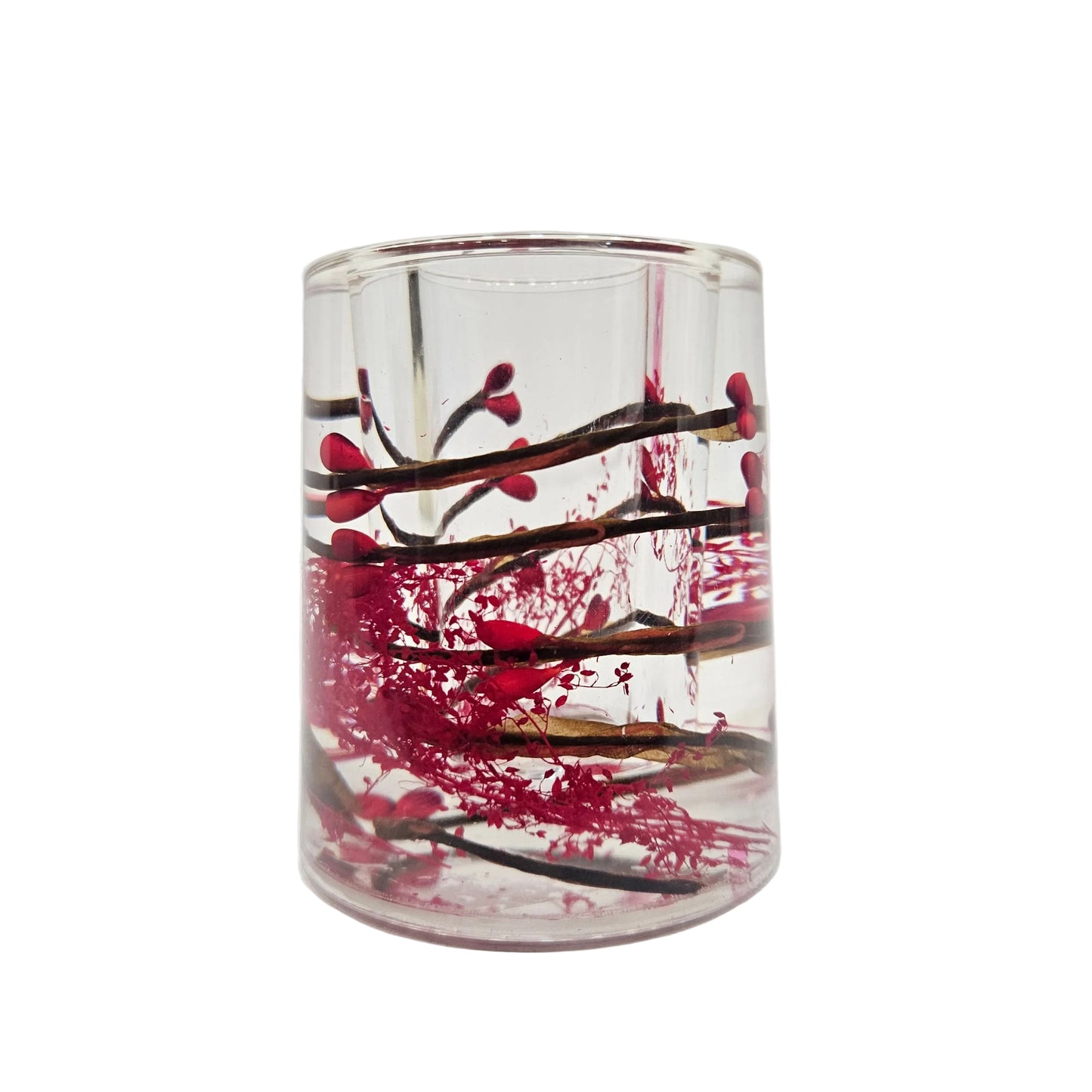 Acrylic Big Red cylindrical Paper Weight with Temperature Display, Desk Organiser, Gift, Return Gift