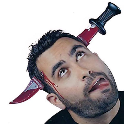 Bloody Sharp Point Knife Headband Fancy Dress Accessory - Halloween Adults Silver/Black