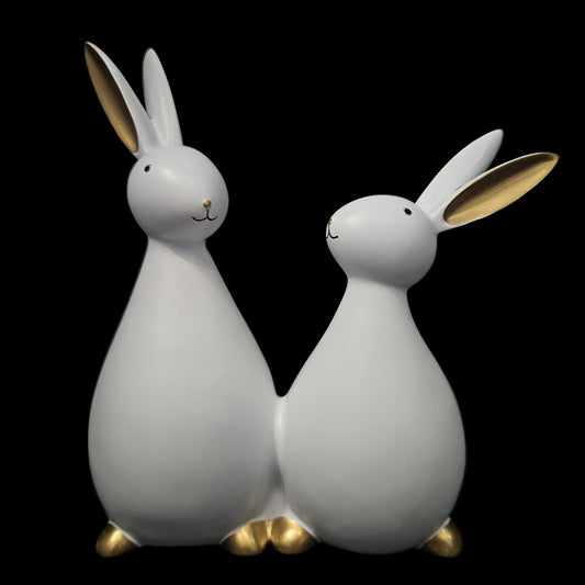 Rabbit Statue Bunny Figurine Resin Animal Sculpture for Home Decoration Wooden for Decoration Garden Decoration Figures