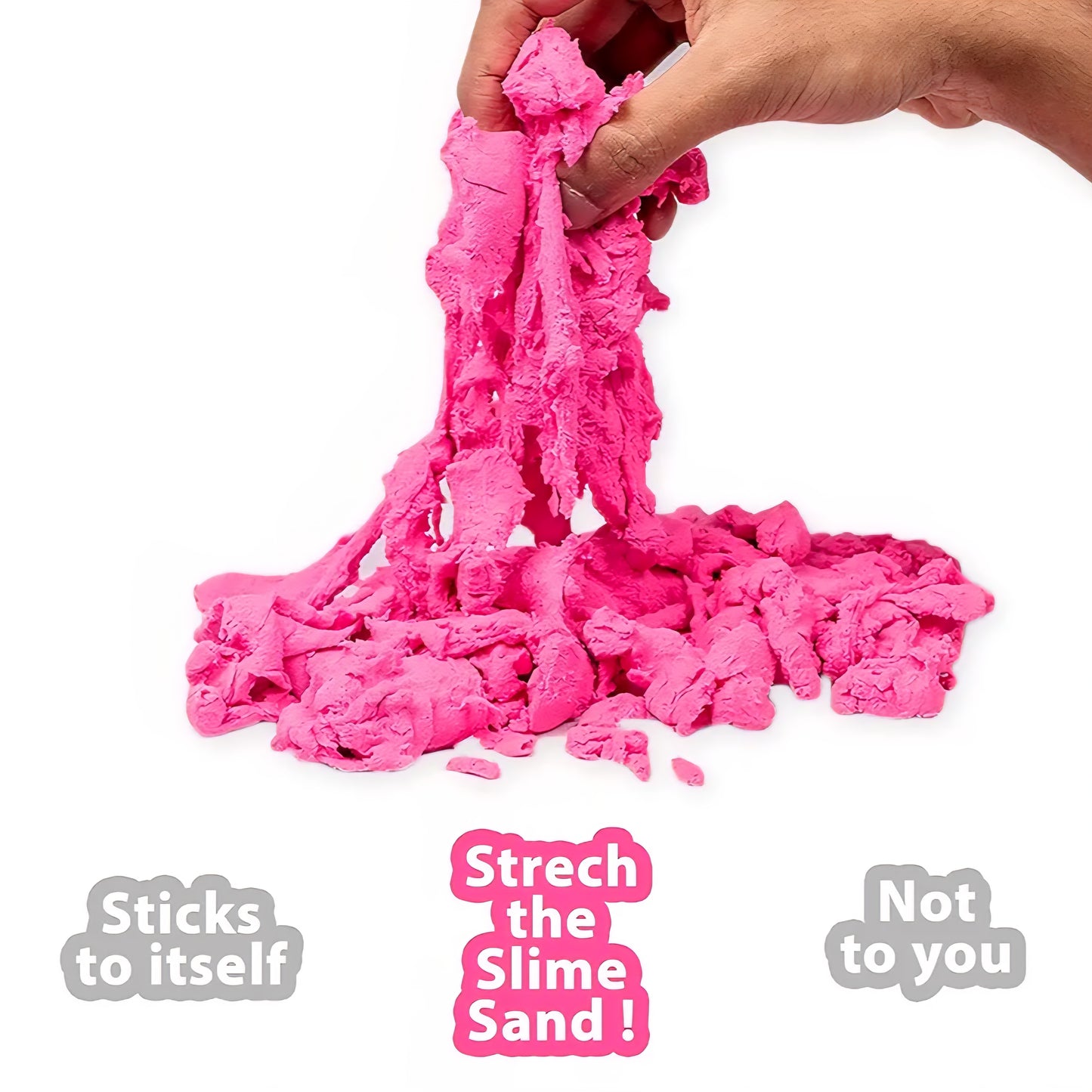 Ratna's Slime Sand Pink 500 GMS with Moulds for Kids Kinetic Sand Kit Soft Smooth Clay Dough Toy