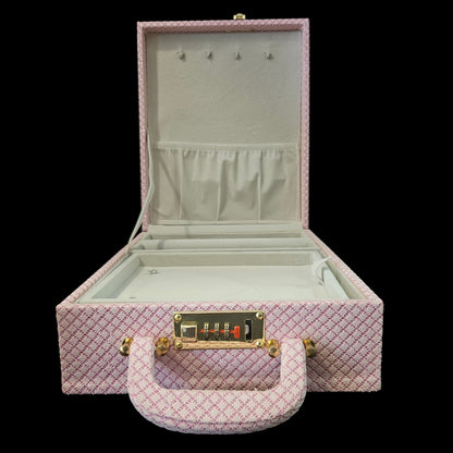 Jewellery Box For Women,Portable Travel Jewellery Organiser Box Small Jewellery Box Organiser For Ring,Earrings & Bracelet with number locking