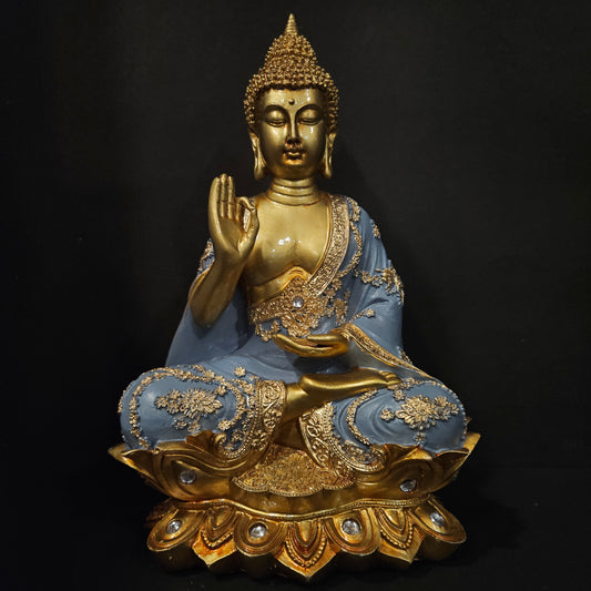 Lord Buddha with attractive stones designe sitting on lotus for home & Pooja room decor