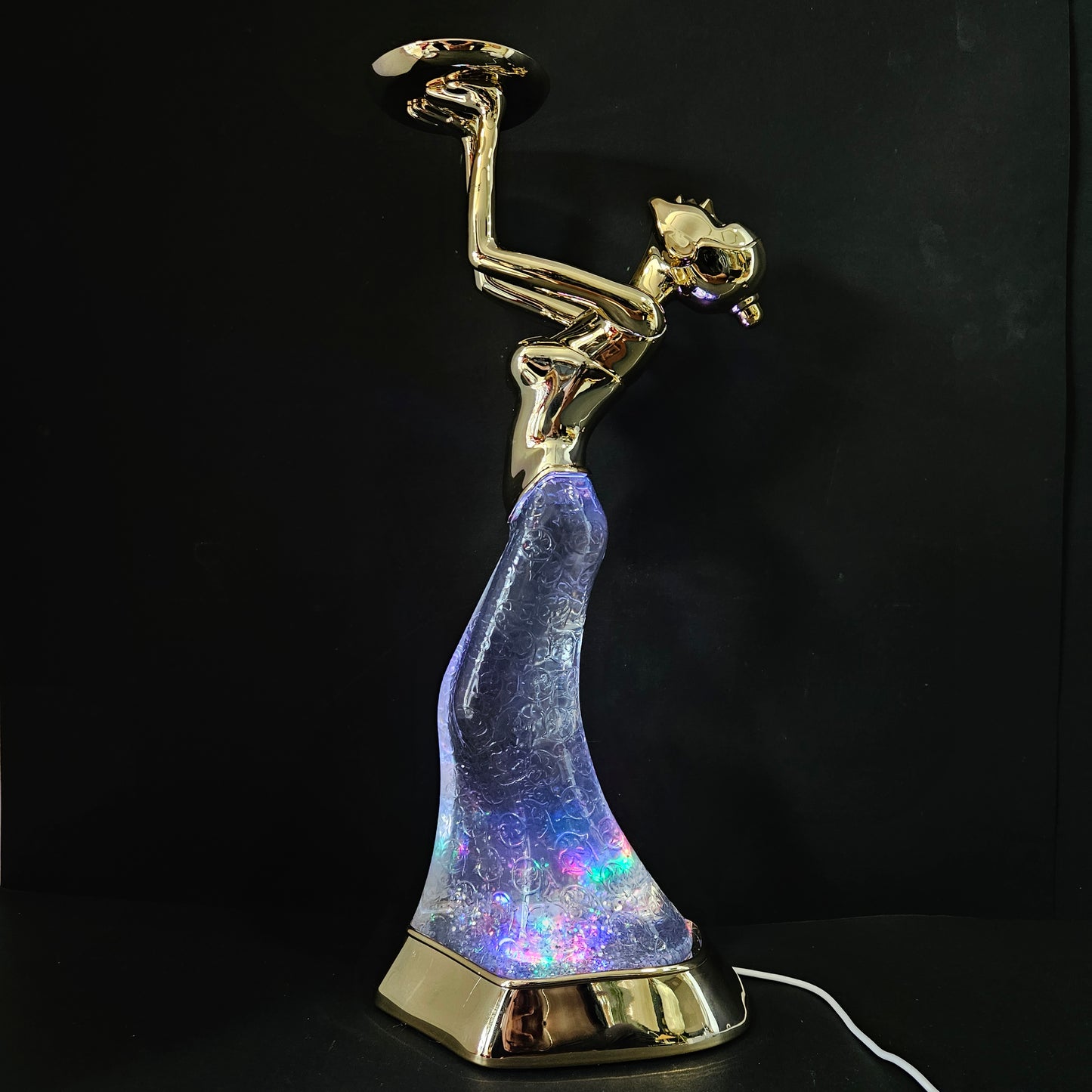Decorative lady candle Holder with multi colours night lamp