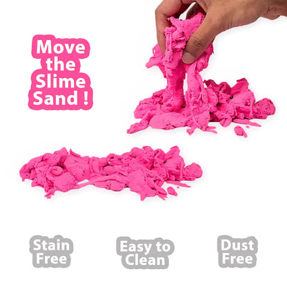 Ratna's Slime Sand Pink 500 GMS with Moulds for Kids Kinetic Sand Kit Soft Smooth Clay Dough Toy