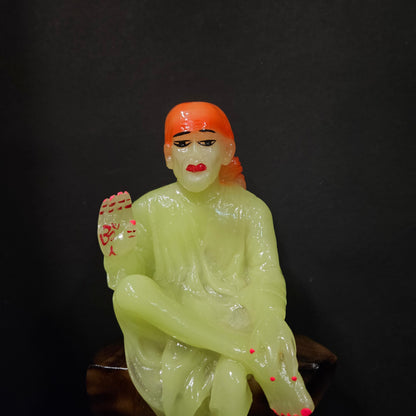 Radium Marble Sai Baba Statue Decorative Showpiece for home decor