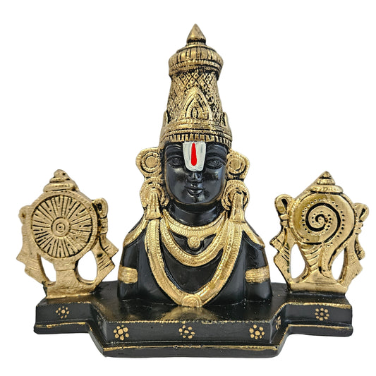 Sri Venkateswara Swamy with Shank Chakra Tirupati Balaji Idol Balaji Statue tirupati Temple Decor Tirupati Balaji Statue(Gold)