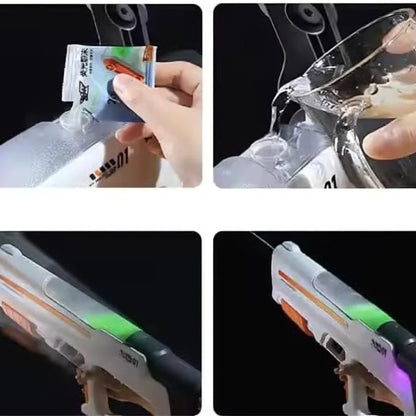 Rechargeabl Electric Water Gun Toy for Kids & Adults Automatic Shooting Water Blaster with Long Range Spray Prefectfor Holi, Summer, Pool Party, Outdoor Fun
