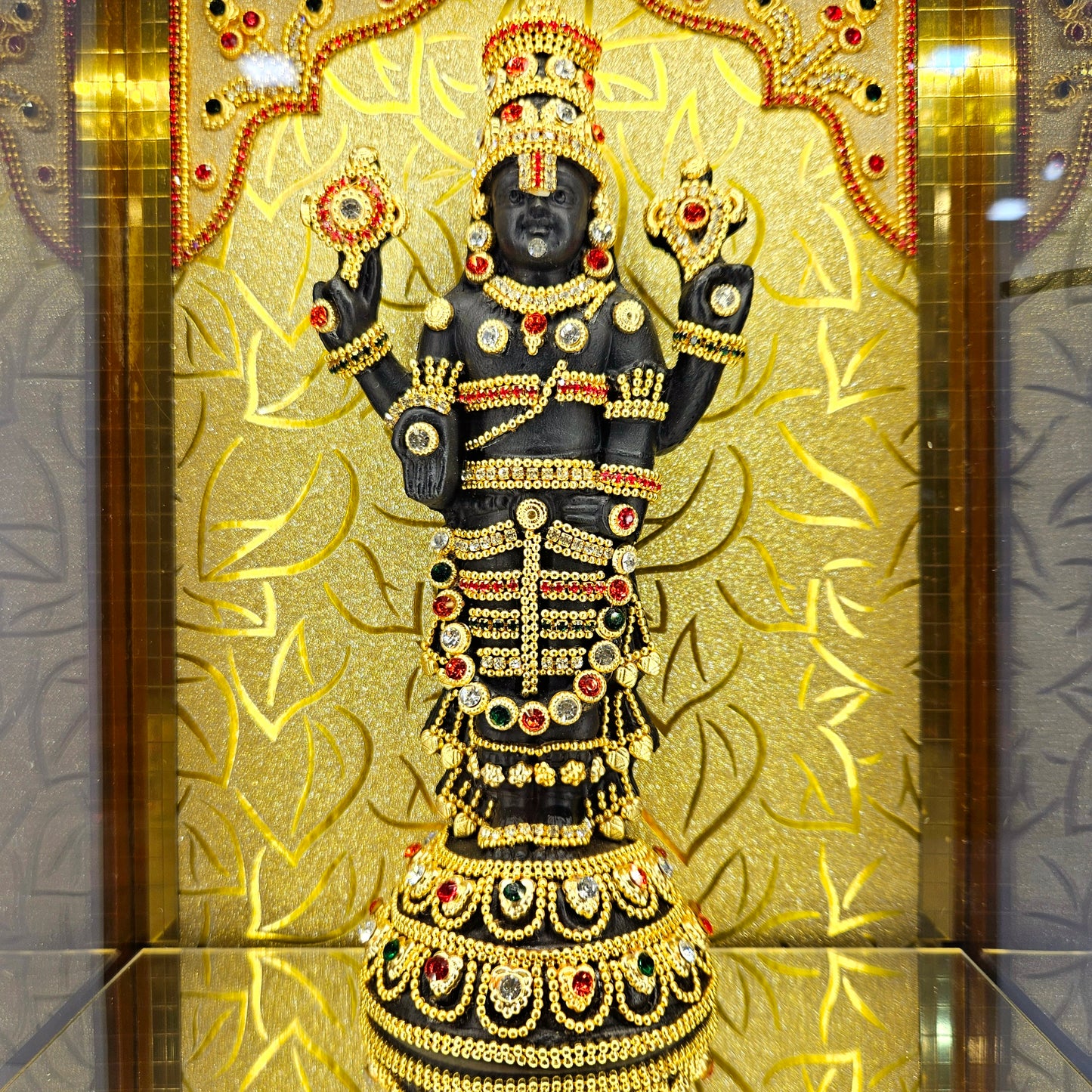 Lord Venkateshwara Balaji 24carats gold Plated Cabin Idol for Home Decor & Lord Showpiece