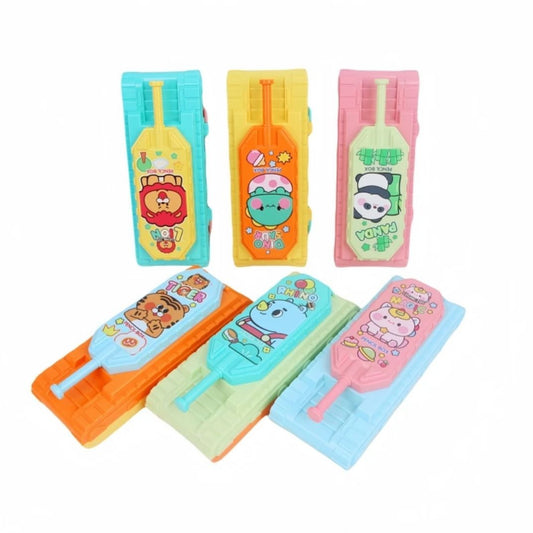 Cute fictional characters printed Military tanker Shaped Pencil Box for kids