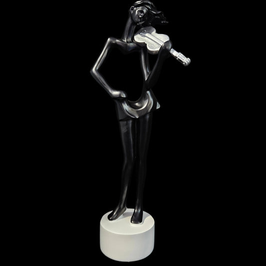 Violin Performance Musician Showpiece Figurine Table Ornament for Housewarming Gift White | 1 Violinist Figurine