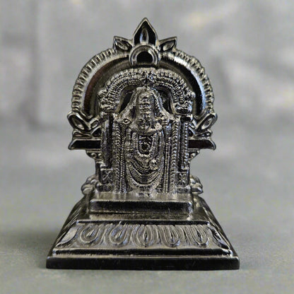 India Lord Tirupati Balaji Black Idol with Golden Jewelry Work Balaji Idol for Car Dashboard Venkateswara Swamy Murti for Home Srinivasa Statue for Mandir