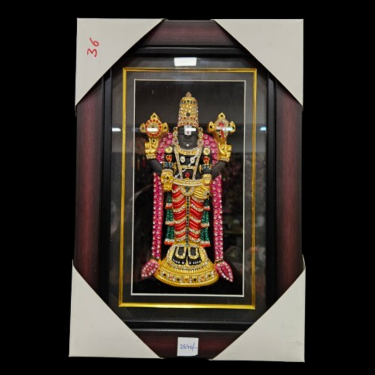 Lord Balaji decorated with attractive stones Photo Frame perfect for Marriage gifting,house warming