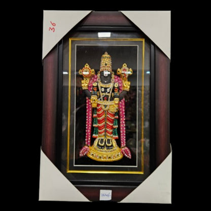Lord Balaji decorated with attractive stones Photo Frame perfect for Marriage gifting,house warming