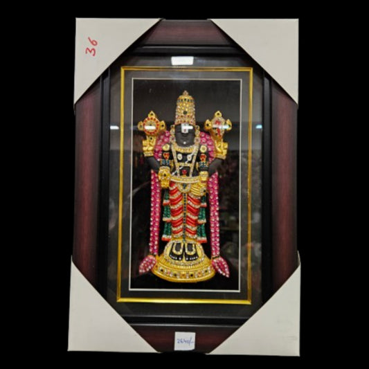 Lord Balaji decorated with attractive stones Photo Frame perfect for Marriage gifting,house warming