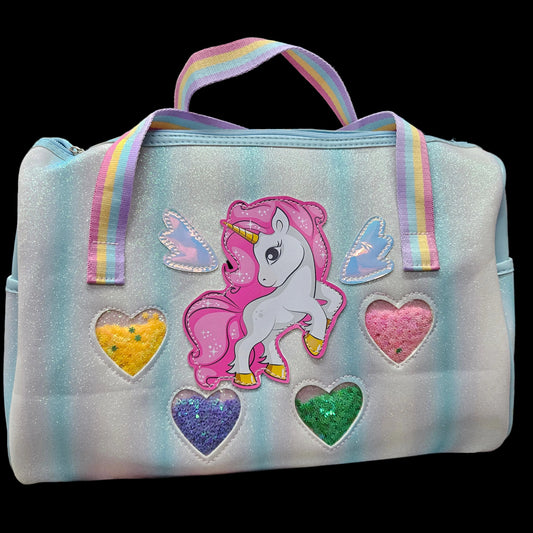 Unicorn Themed portable hand bang with glitter finishing