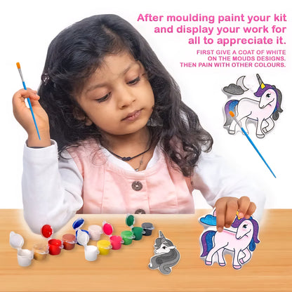 Mould & Paint Junior Uincorn DIY Kit for Making Fridge Magnet for Kids