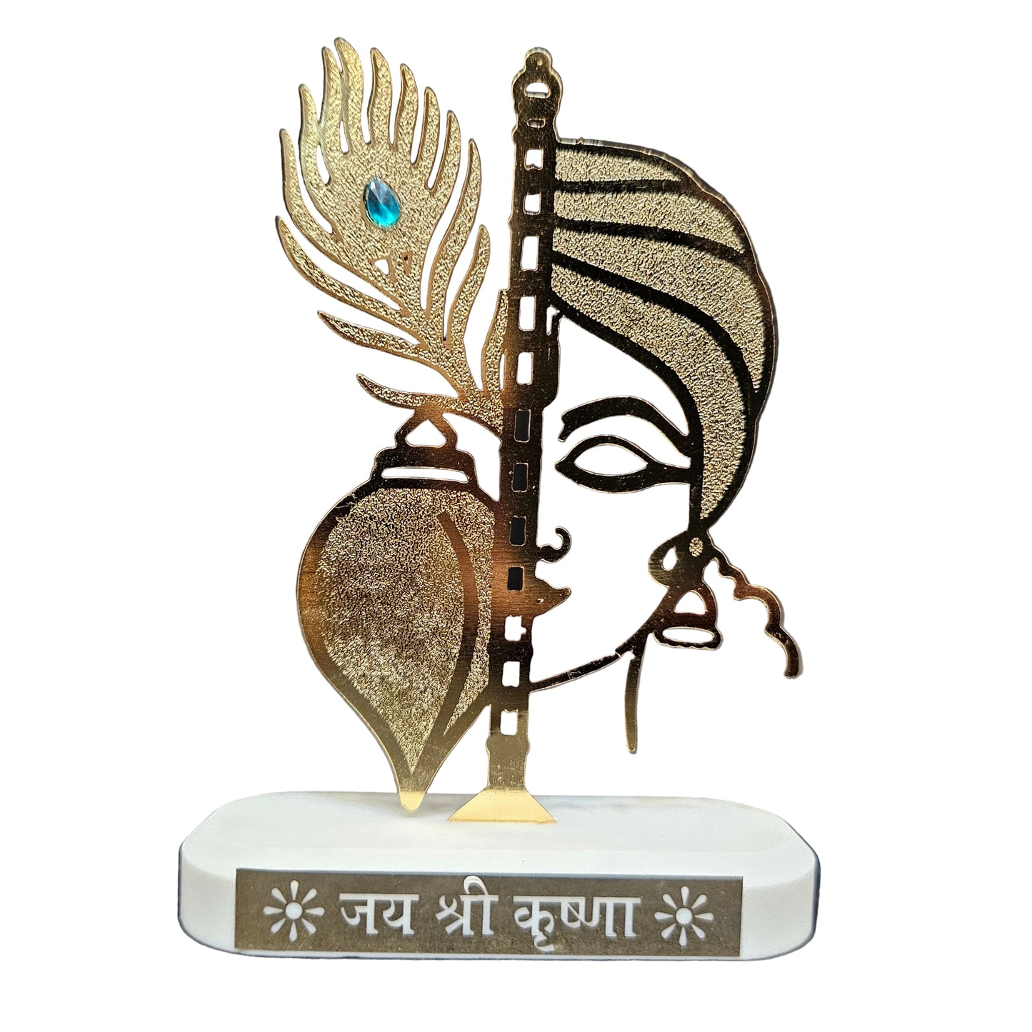 Lord Krishna Table Top Showpiece & Radha Krishna Metal Roller Ball Pen | Premium Gift Set for Men & Women, Executives | Office Desk Decor | High-End Gift