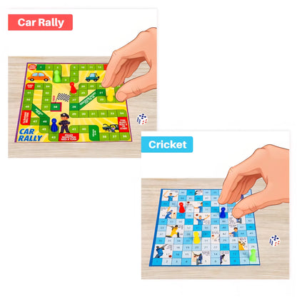 Ratna's 7 in 1 Family Board Game,Brainvita,Ludo,Snakes & Ladders,Business,Car Rally,Diamond Mine,Cricket