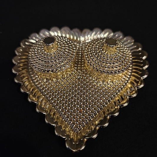 Heart Shaped kum kum tray with slots with Lids for haldi & marriage Return Gifts