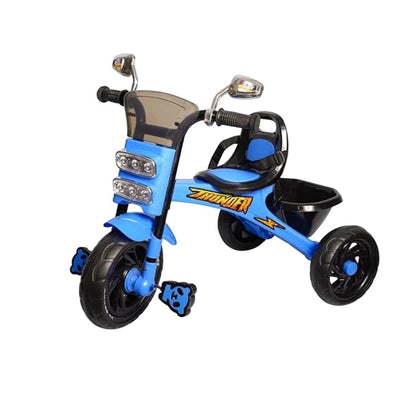 Dash star thunder tricycle with Lights& backrest for safety,storage Basket & cushion seat for comfortable experience tricycle for kids