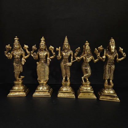 Brass Dashavatara Dasavatharam of Lord Vishnu Statues Ten Incarnations Avatars Idol