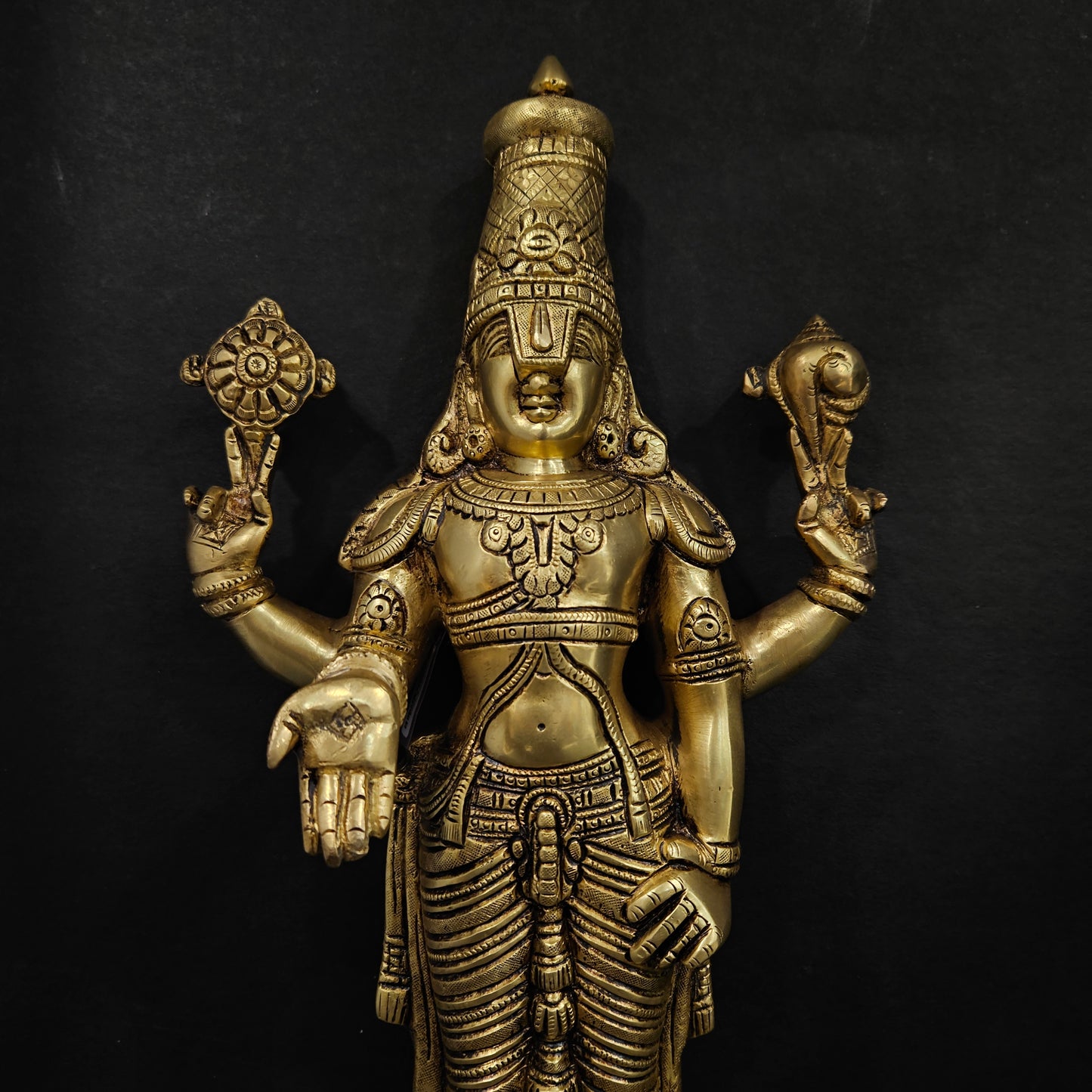 Lord Venkateshvara as Balaji at Tirupati In Brass Handmade Made In India Brass idol
