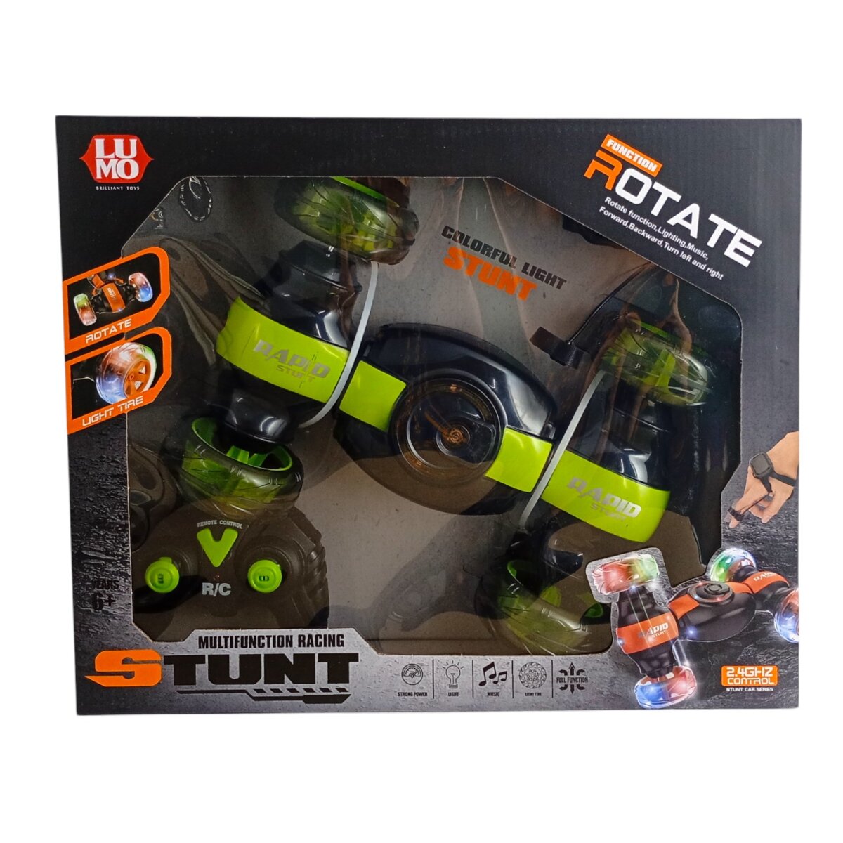 Multifunction RC racing Stunt car & hand sensor with lights & music car for kids