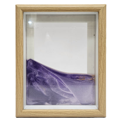 Moving sand 3D sandscape art purple sand layered inside a light-colored wooden frame