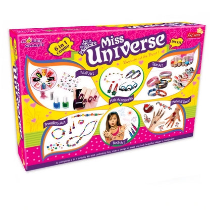 Miss Universe DIY Art kit, Beauty at its Best! - 6 in 1 kit for Kids - Age 6+
