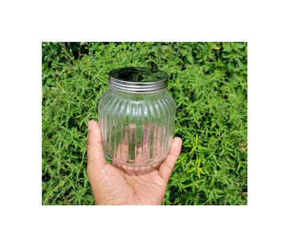 Pure Source India Glass Grocery Container Canister set 3 pieces glass Storage jar