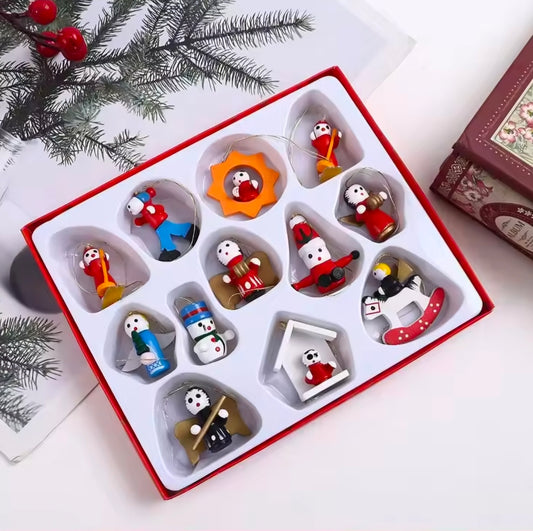 Creative Christmas Tree Decoration Wooden Small Pendant Small Ornaments Boxed Window Props Ornaments