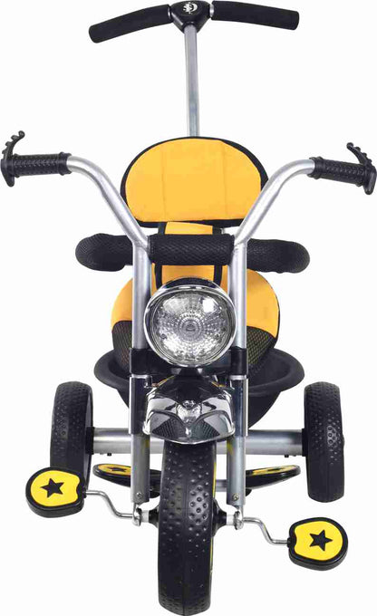 Dash star metro tricycle with soft cushion for comfortable experience,backrest & storage Basket, parental handle control & head light tricycle for kids