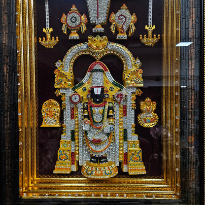 Lord Balaji Photo Frame with multi colour lighting & slokam perfect for Marriage gifting,house warming