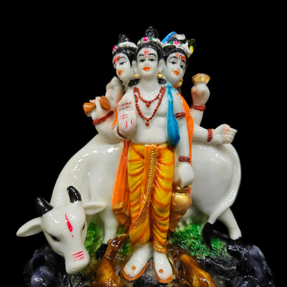Lord Dattatreya Swami Idol/Murti for Home and Pooja Decorative Showpiece