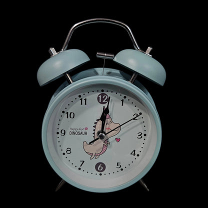 Cute Small Clock with Loud Bell Alarm, Stylish Mini Table Clock for Kids Boys Girls Students Heavy Sleepers Study Table