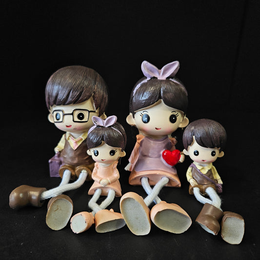 Cartoon Resin Outseam 4pieces set family Hanging Feet Doll Home Wall Decoration