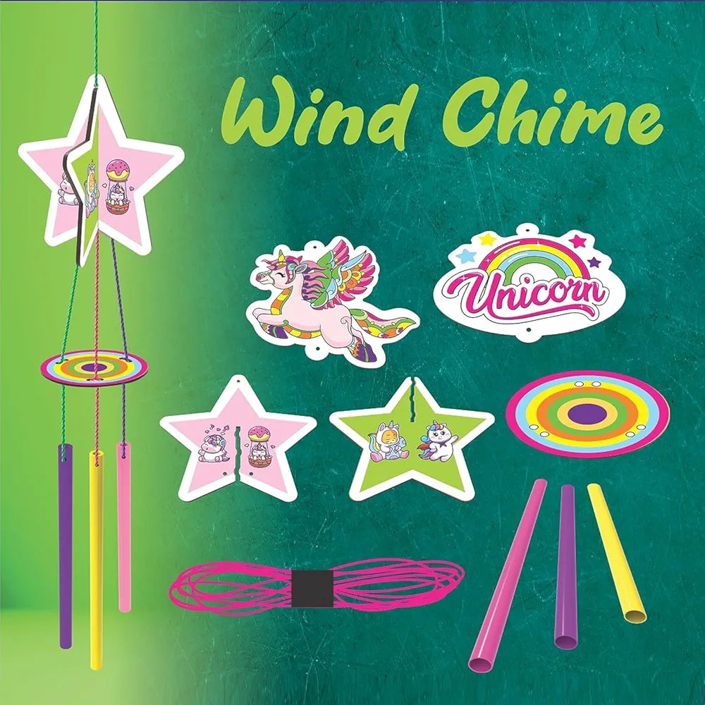 Unicorn Craft Kit 3-in-1 EVA DIY Kit | Create Pen Stand, Wind Chime & Eye Mask | Art & Craft Activity for Kids, Men & Women | Toy for Ages 5+