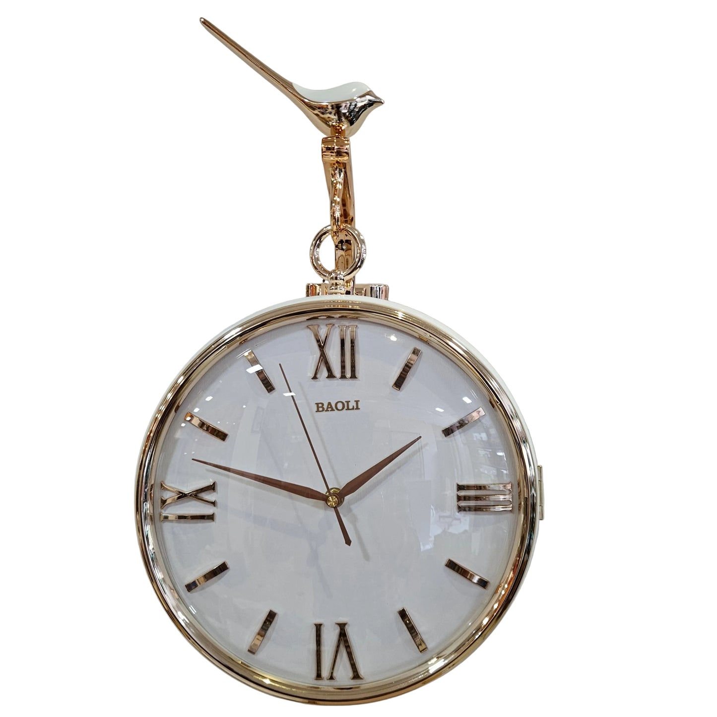 Silent Hanging Double Sided Wall Clock Two Faces Moving Gear Stylish Analog & Roman numerals Analog Latest Wall Clock station Clock for Hallway Office & Home Decor