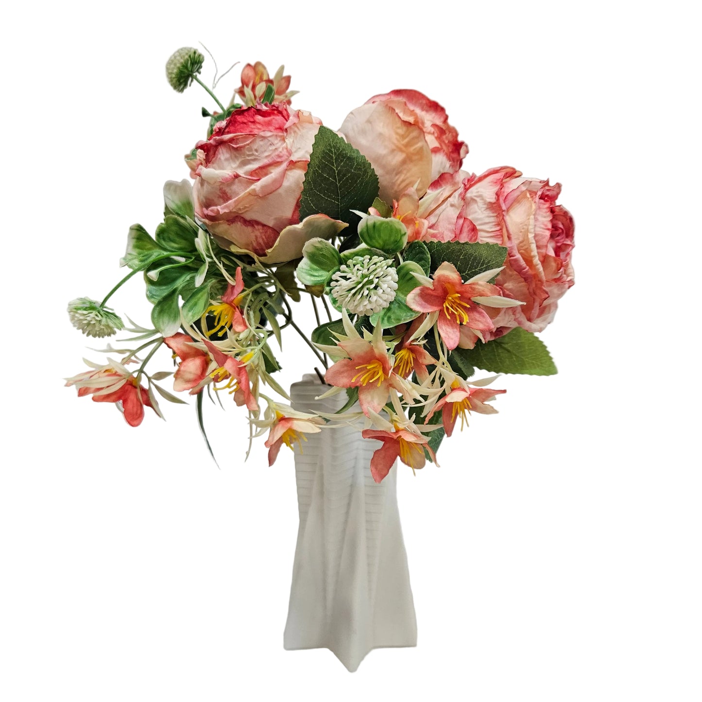 White Ceramic Modern Flower Vase Decorative Vase for Rustic Home Decor