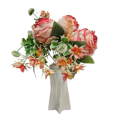White Ceramic Modern Flower Vase Decorative Vase for Rustic Home Decor
