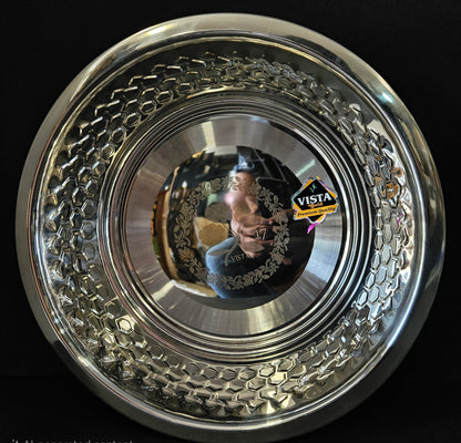 Floral & hexagon Designed Vista Gold Premium Quality stainless Steel Big size food Storage Bowl