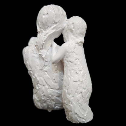 Happy Family of Mother, Daughter Backhugging, and Boy on Lap Human Figurine Showpiece for Home Decor Living Room | Showpiece for Gift for Mom | Birthday Gift for Mother
