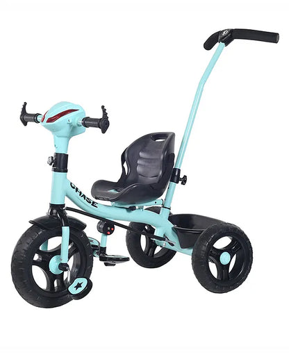 Dash star chase star baby tricycle with parental control handle for movement,cushion seat for comfortable experience