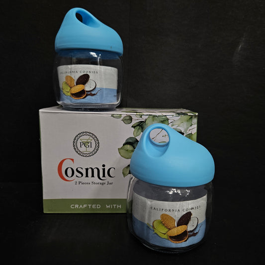 Cosmic 2 piece glass storage jar crafted  with perfection