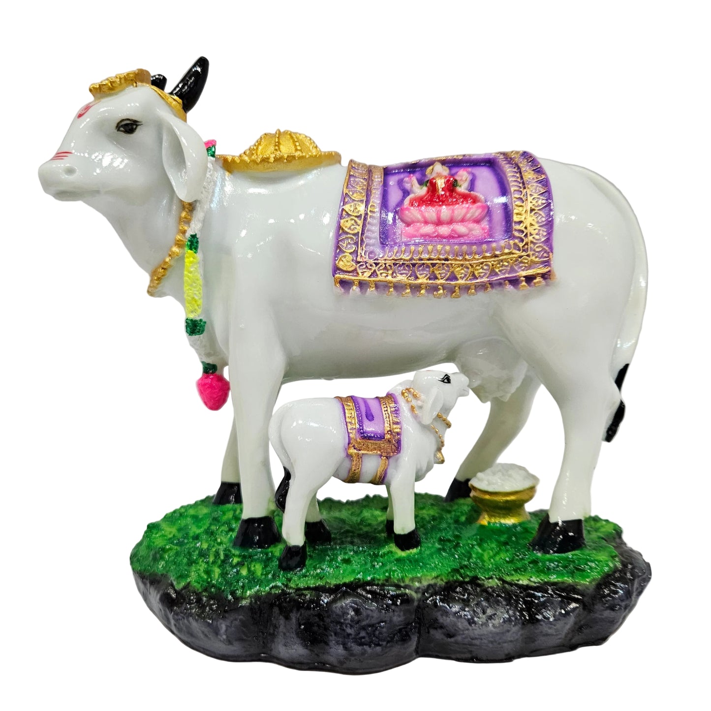 Beautiiful Standing Cow and Calf Separate On Base for Home Decoration